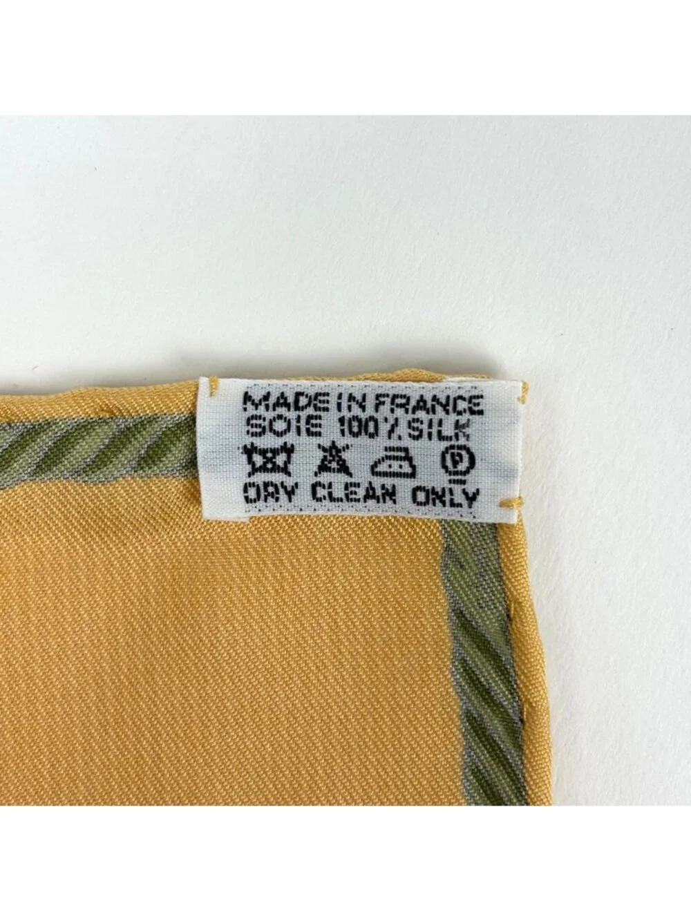 Hermes Rabbit Pattern Scarf Petit Carre Silk Yellow Green